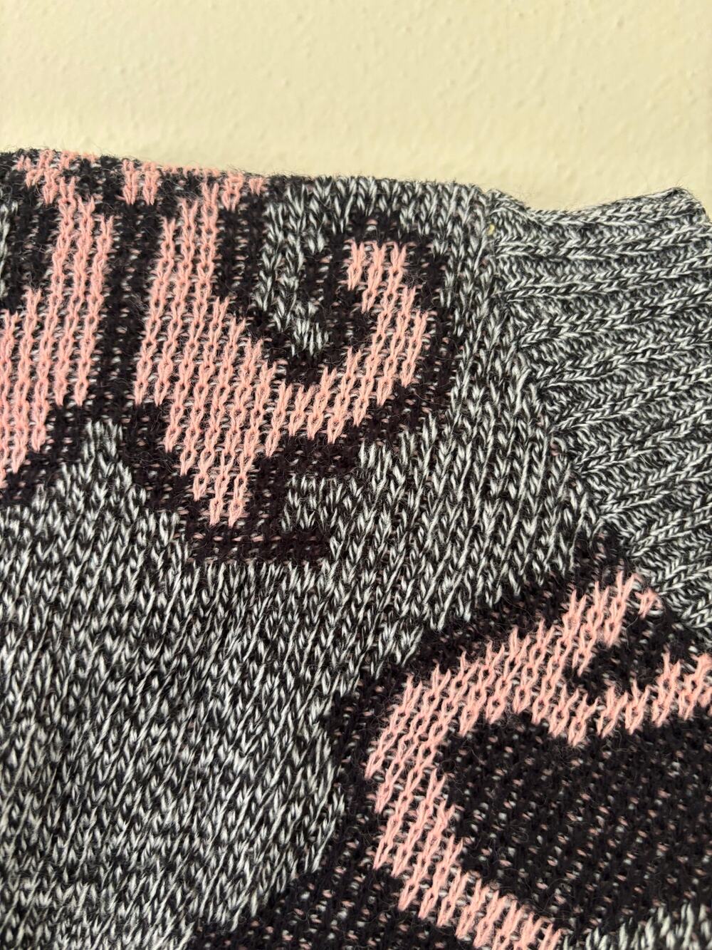 Vintage 80s Intarsia Knit Geometric Slouchy Sweater Fits Medium Creslan Acrylic